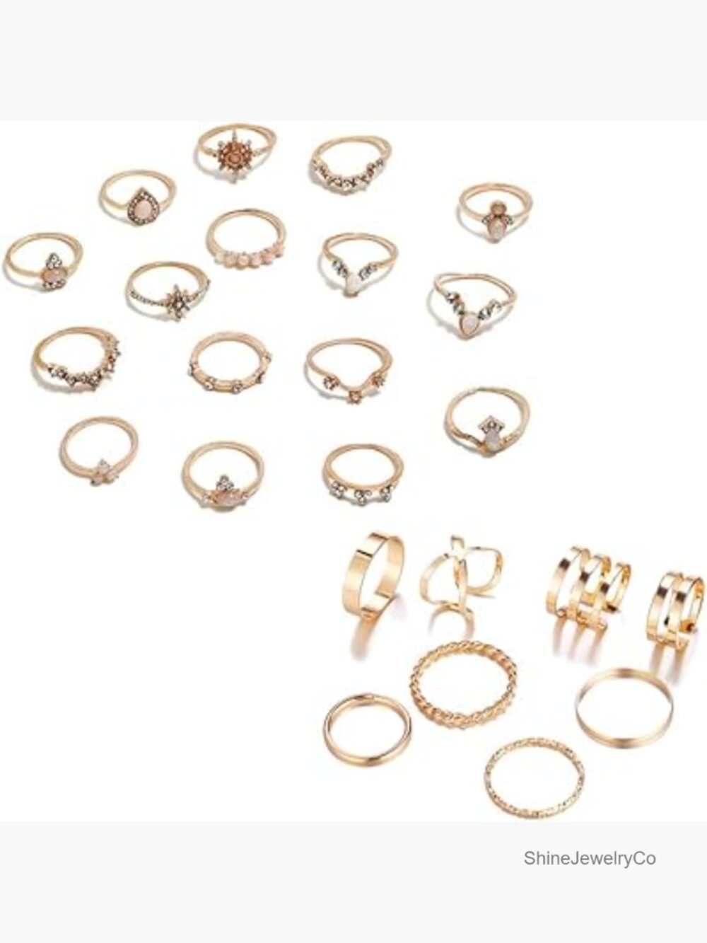 Stacking Rings Set, Boho Vintage Knuckle Midi Rings for Women